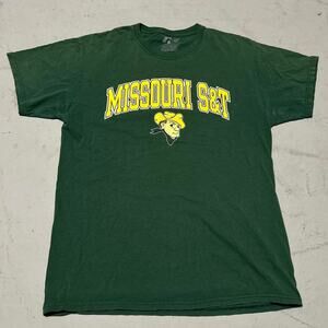 **Russel Green and Yellow Vintage Missouri S&T Miners T-Shirt**